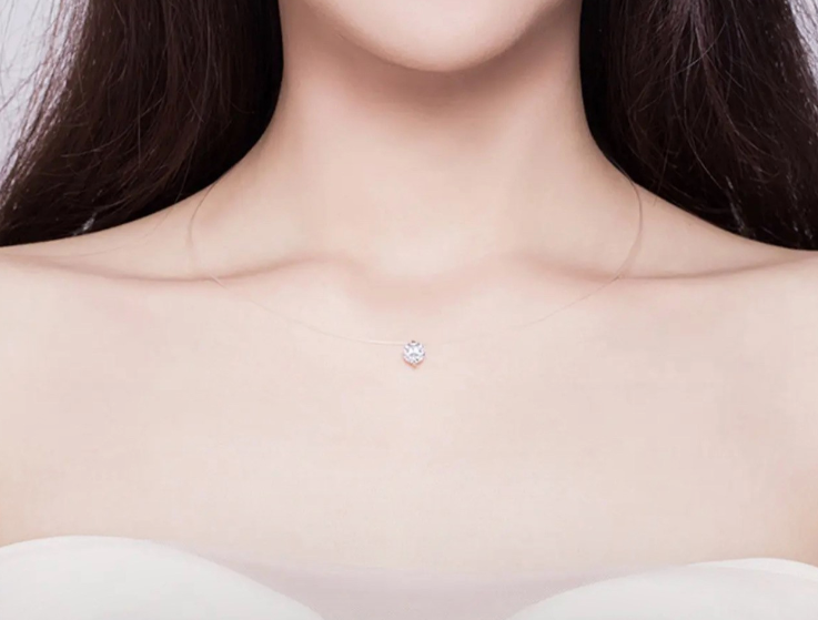 LILY INVISIBLE DIAMOND NECKLACE