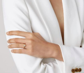 WHITE TOPAZ TINY HEART RING
