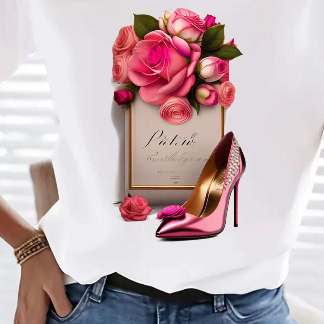 "PARIS ROSE GLAM TEE"