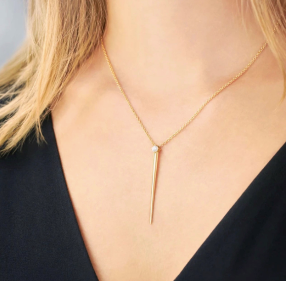BROOKE DIAMOND NEEDLE NECKLACE