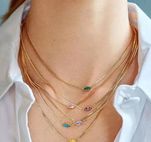 CALLA MARQUISE BIRTHSTONE NECKLACE