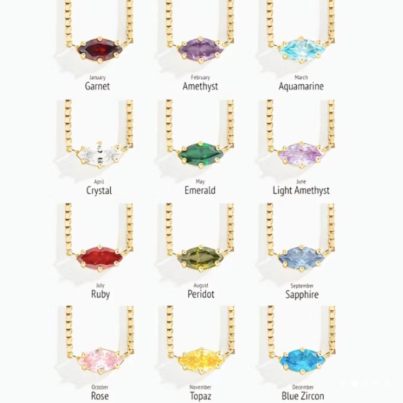 CALLA MARQUISE BIRTHSTONE NECKLACE