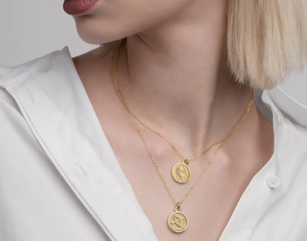 COIN DIAMOND ZODIAC NECKLACE