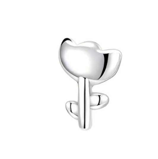 MICRO FLOWER STUD 14K WHITE GOLD
