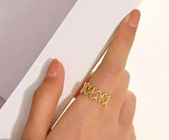 HEART CUFF RING