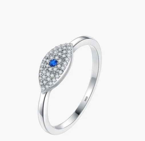 JACQUIE PAVE DIAMOND EVIL EYE RING
