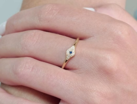 JACQUIE PAVE DIAMOND EVIL EYE RING
