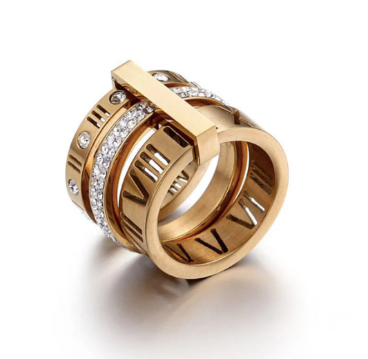 ROMAN TRIPLE-STACK RING