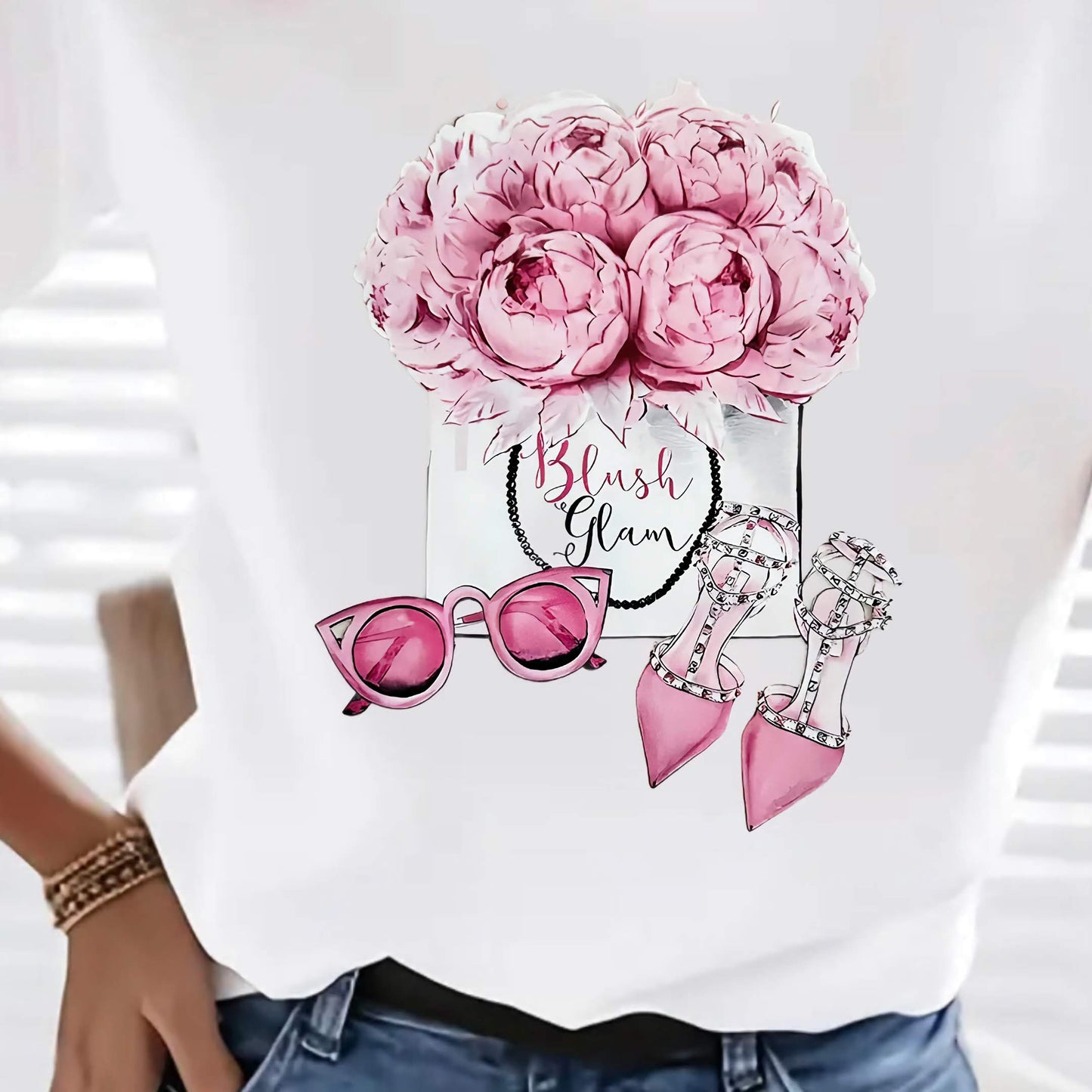 "BLUSH GLAM TEE"