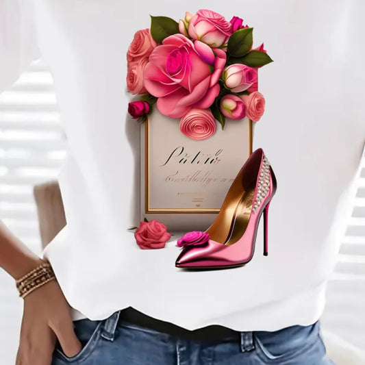 "PARIS ROSE GLAM TEE"
